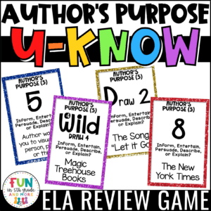 U-Know Author's Purpose Review Game (5 types)