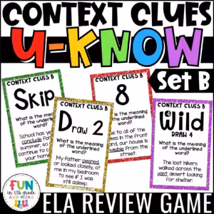 U-Know Context Clues Vocabulary Review Game