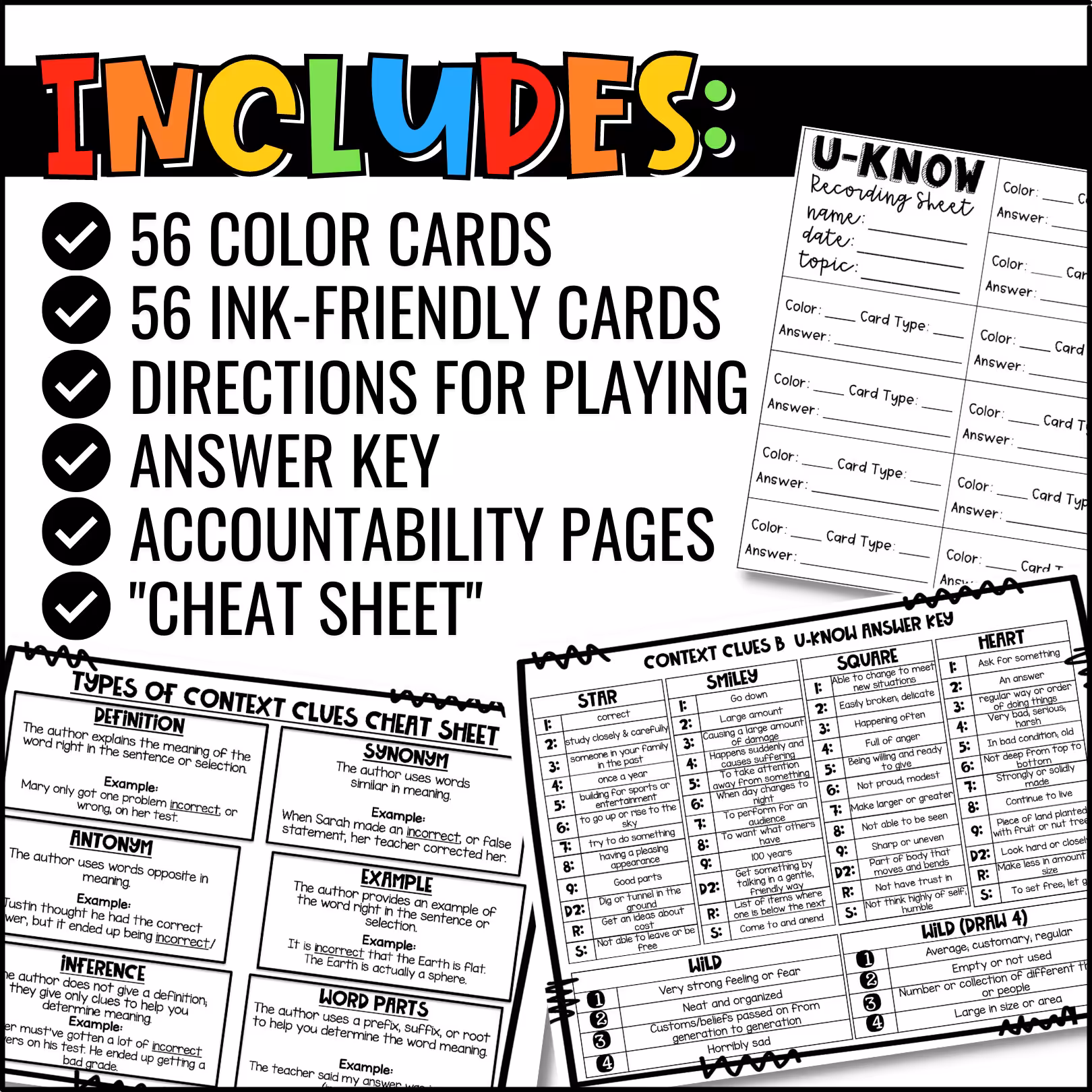Context Clues Set B U-Know Review Game (4)