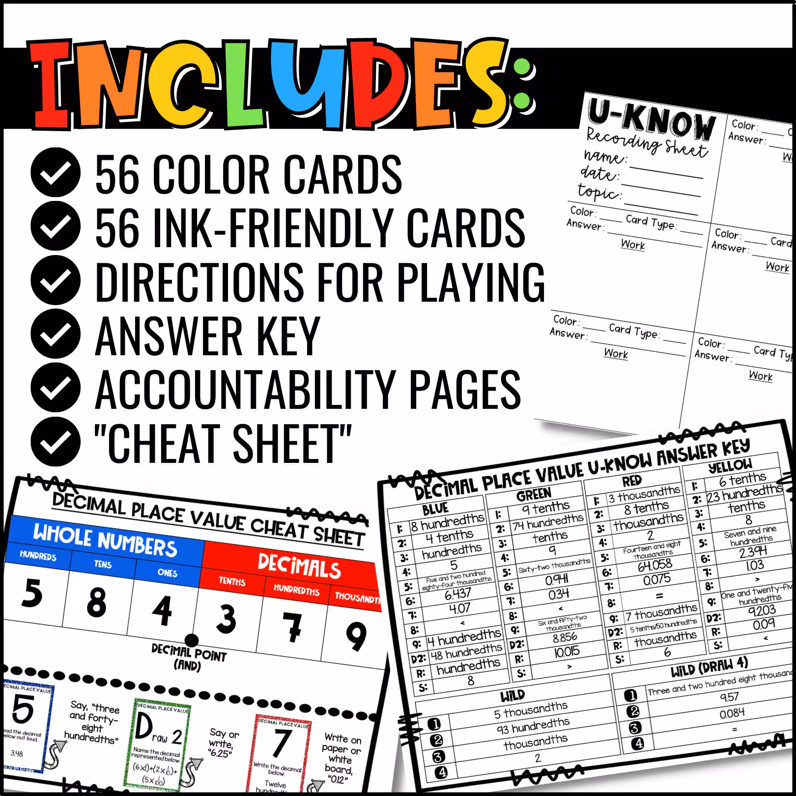 Decimal Place Value U-Know Math Review Game (4)