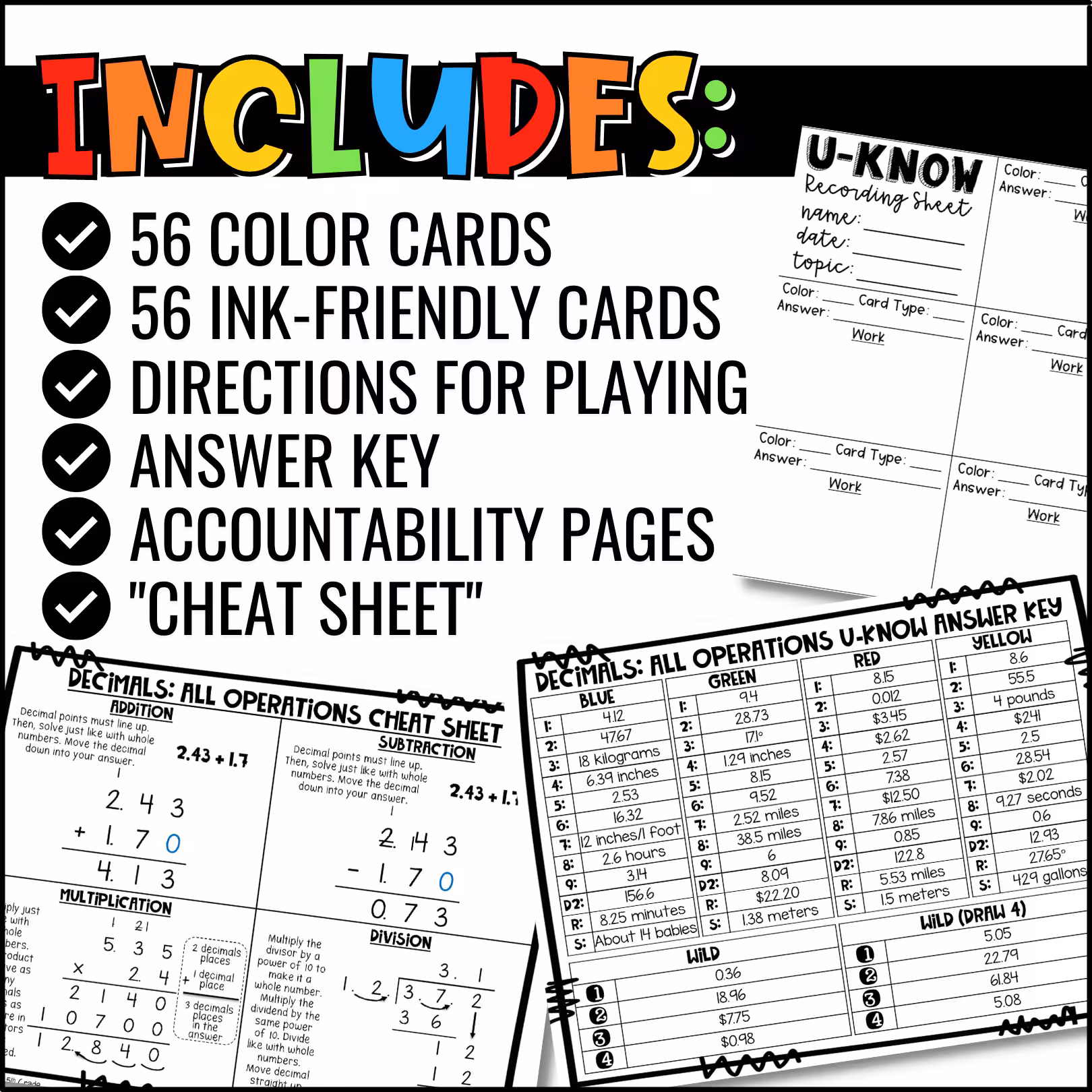 Decimals All Operations U-Know Math Review Game (4)