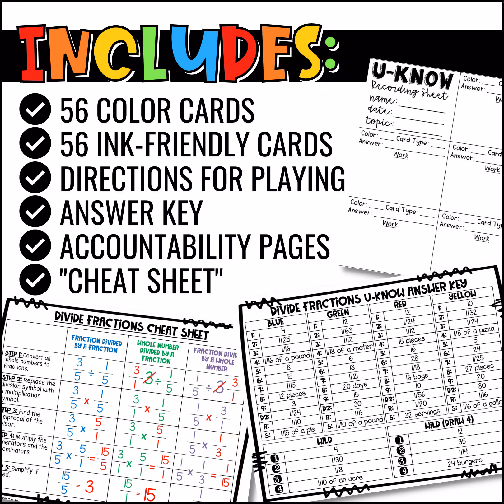 Dividing Fractions U-Know Math Review Game (4)