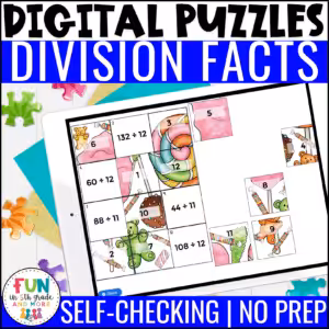 Division Facts Math Puzzles