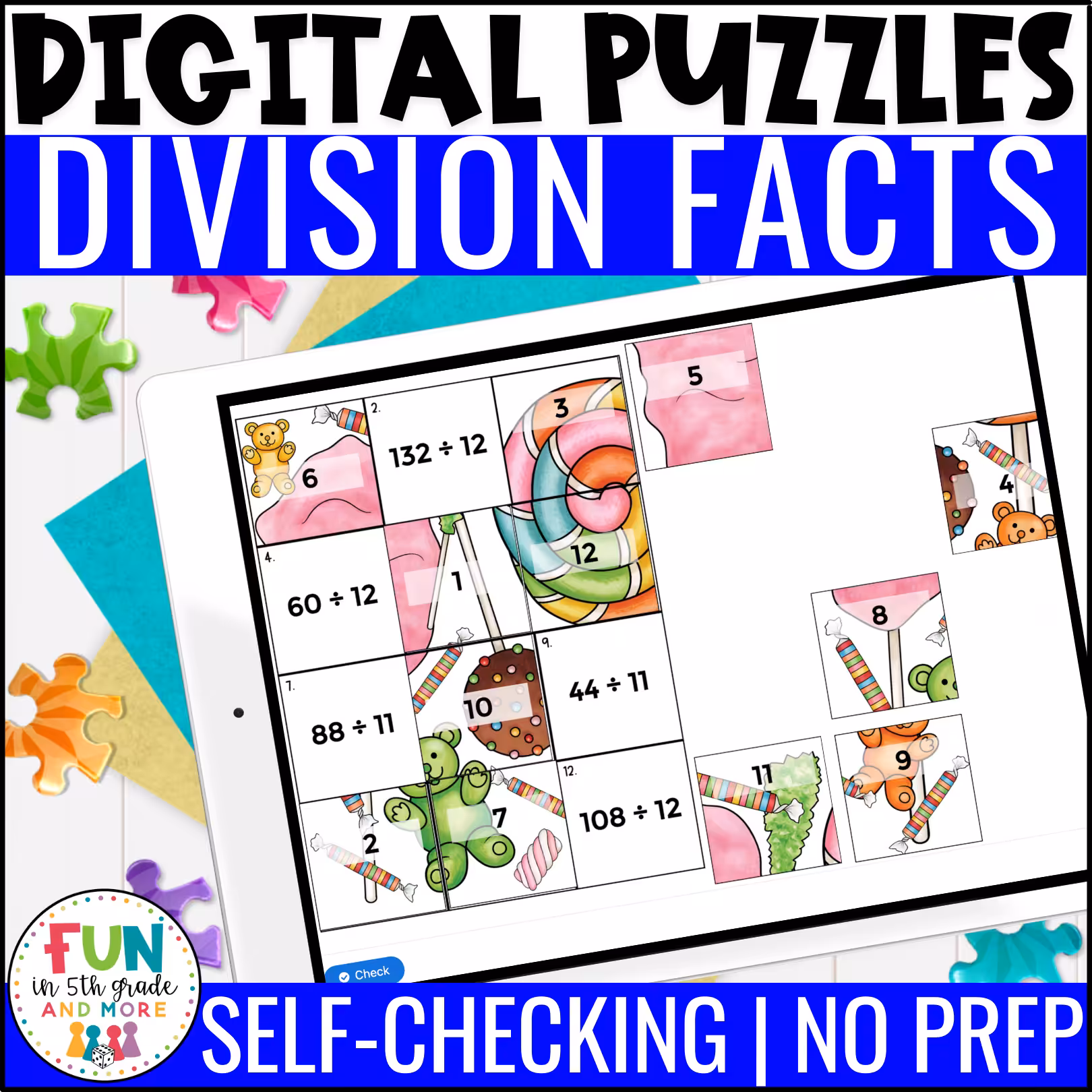 Division Facts Math Puzzles