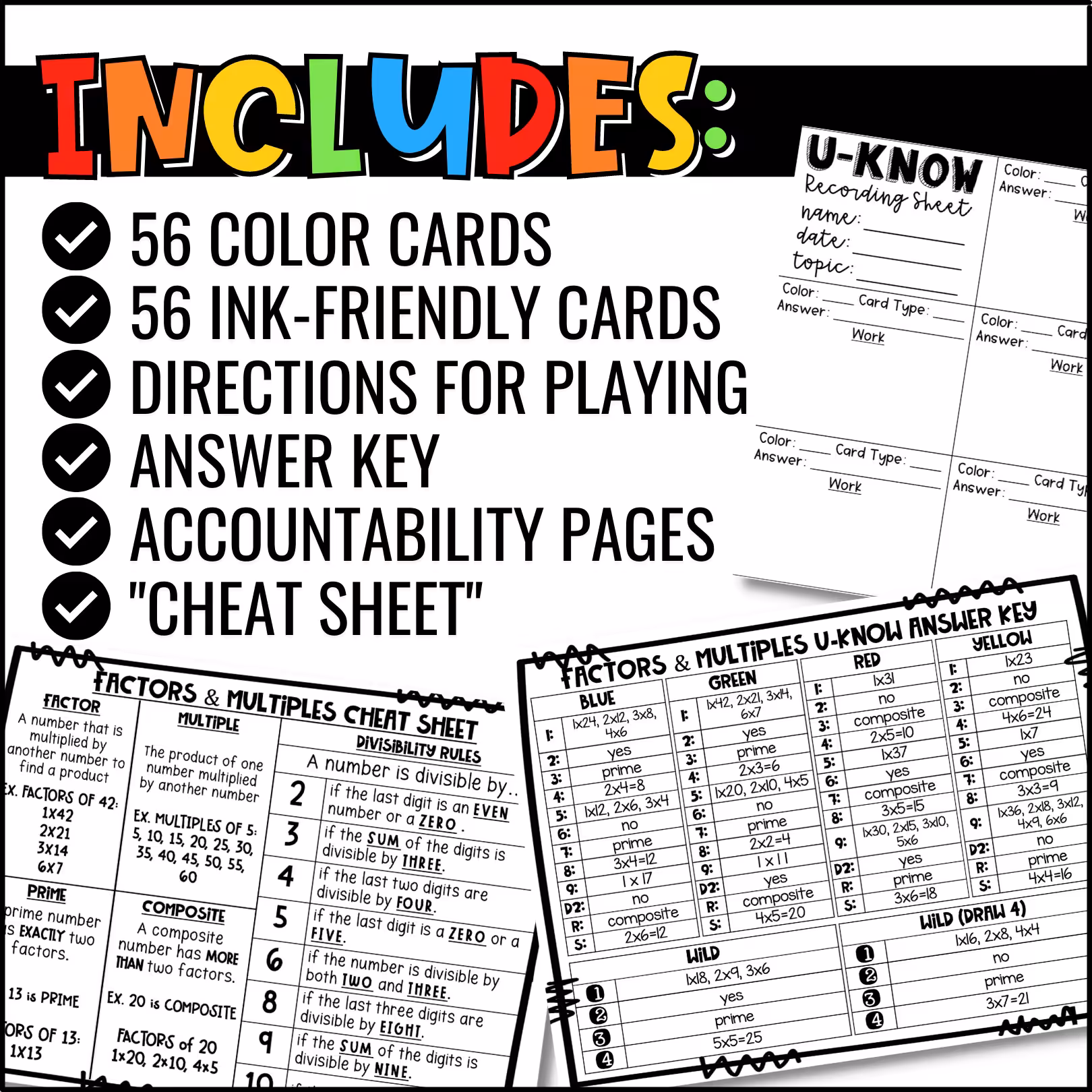 Factors and Multiples U-Know Math Review Game (4)