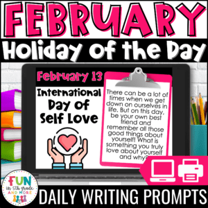 February Daily Writing Prompts Holiday of the Day