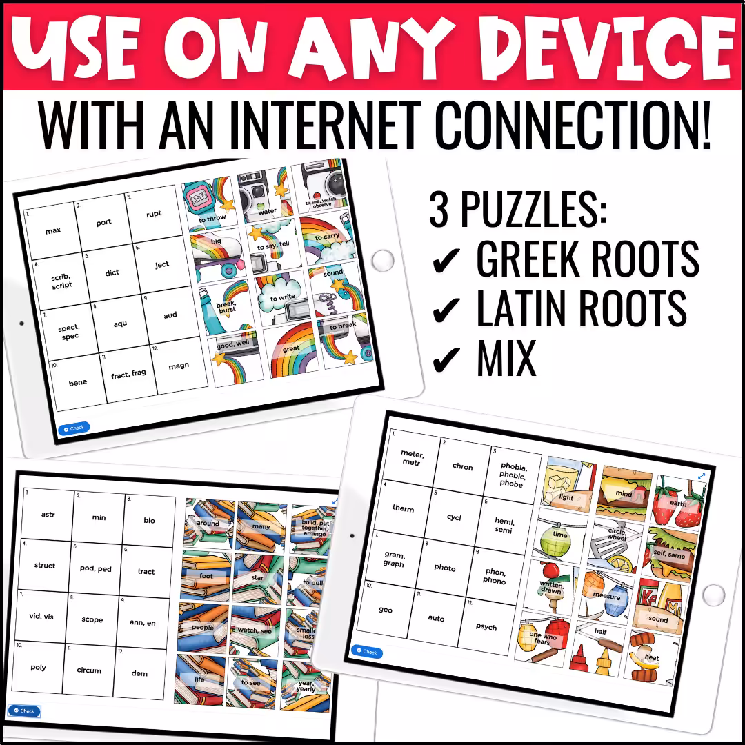 Greek and Latin Roots Level 1 Digital Puzzles (2)
