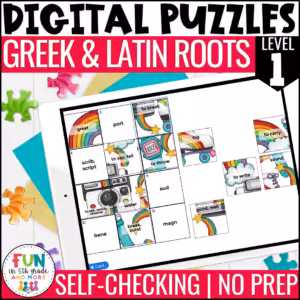 Greek and Latin Roots Review Puzzles