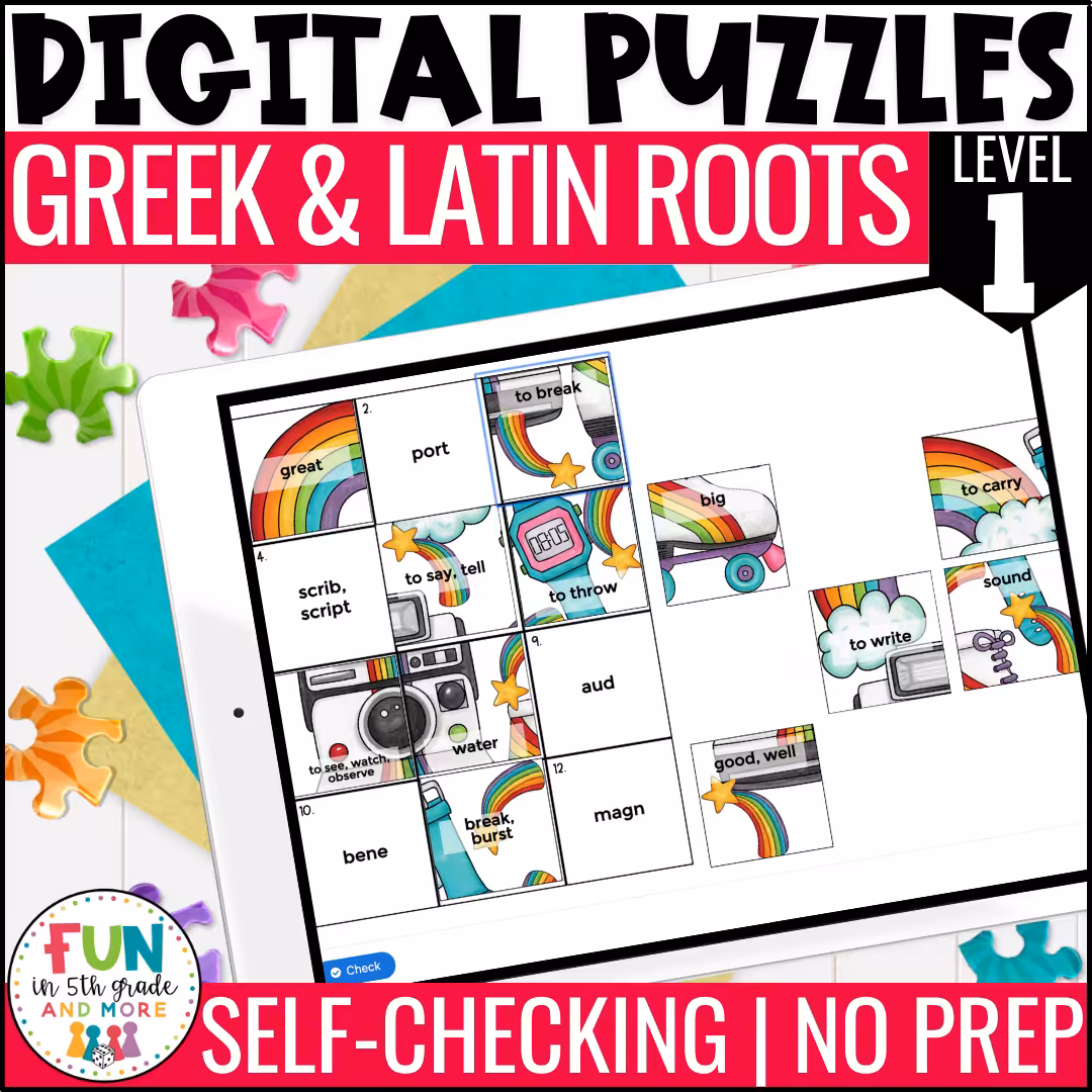 Greek and Latin Roots Review Puzzles