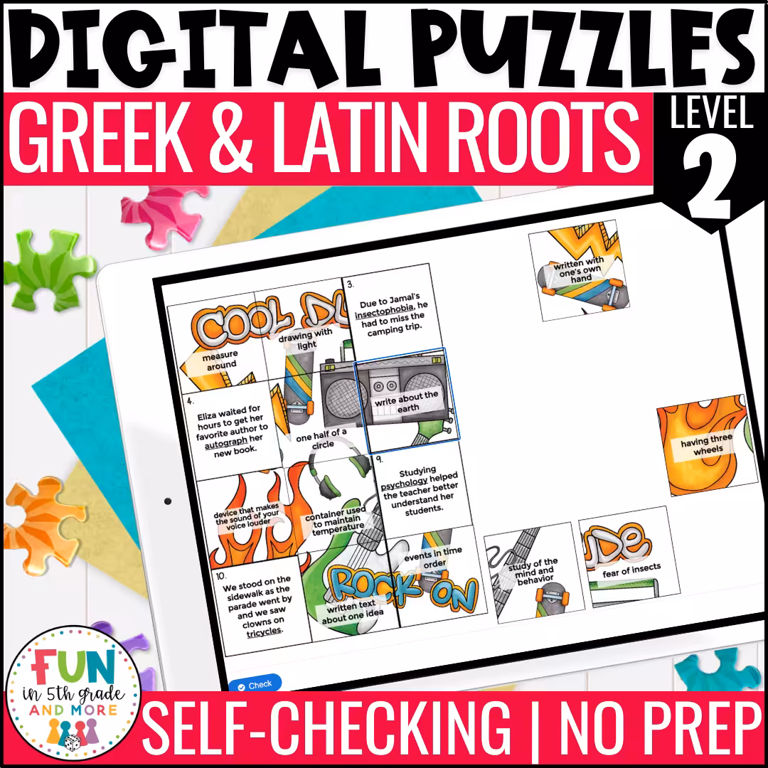 Greek and Latin Roots Review Puzzles