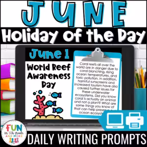 June Daily Writing Prompts Holiday of the Day