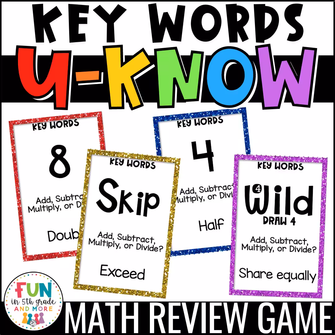 U-Know Math Key Words Review Game