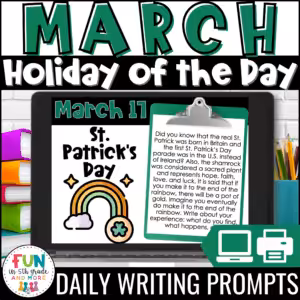 March Daily Writing Prompts Holiday of the Day