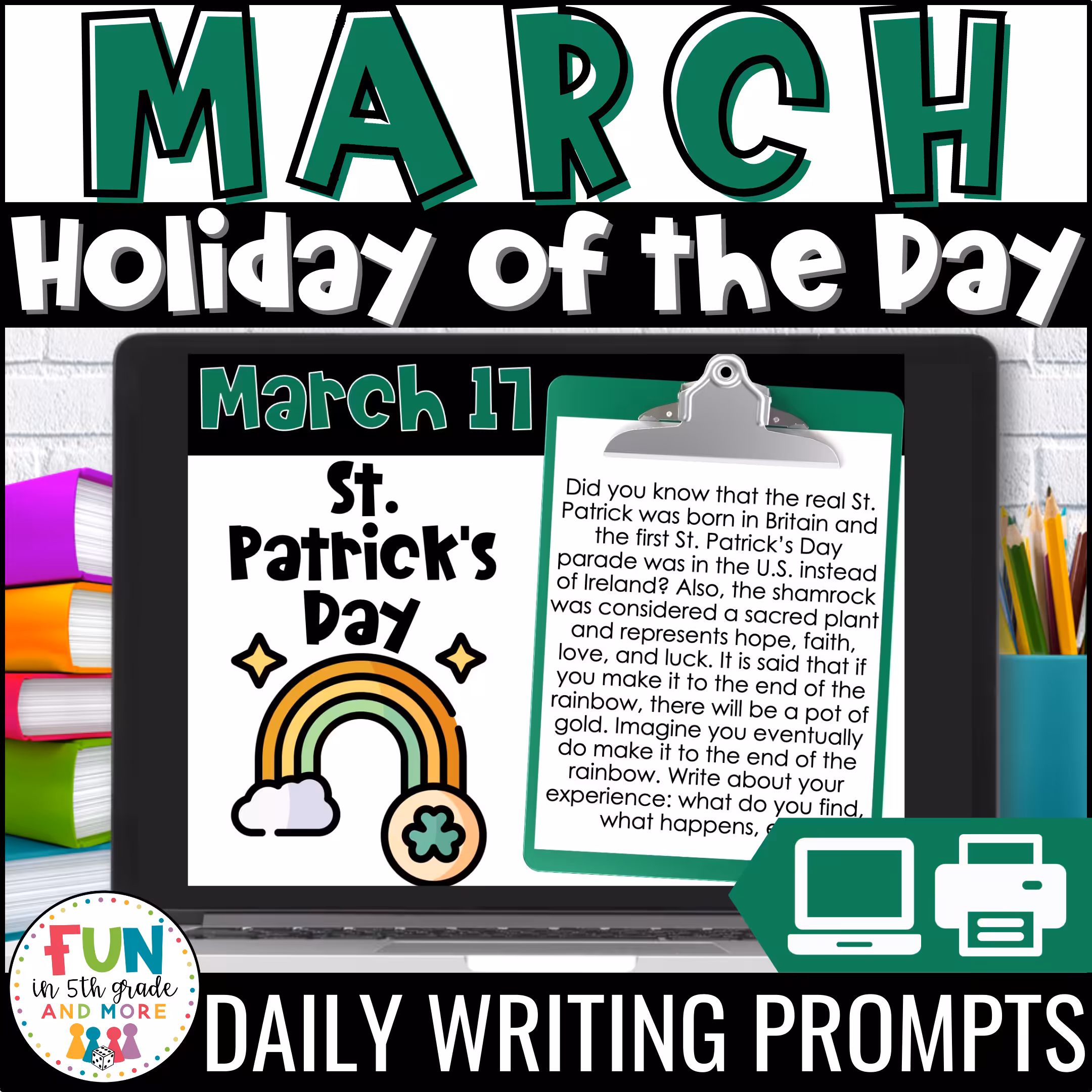 March Daily Writing Prompts Holiday of the Day
