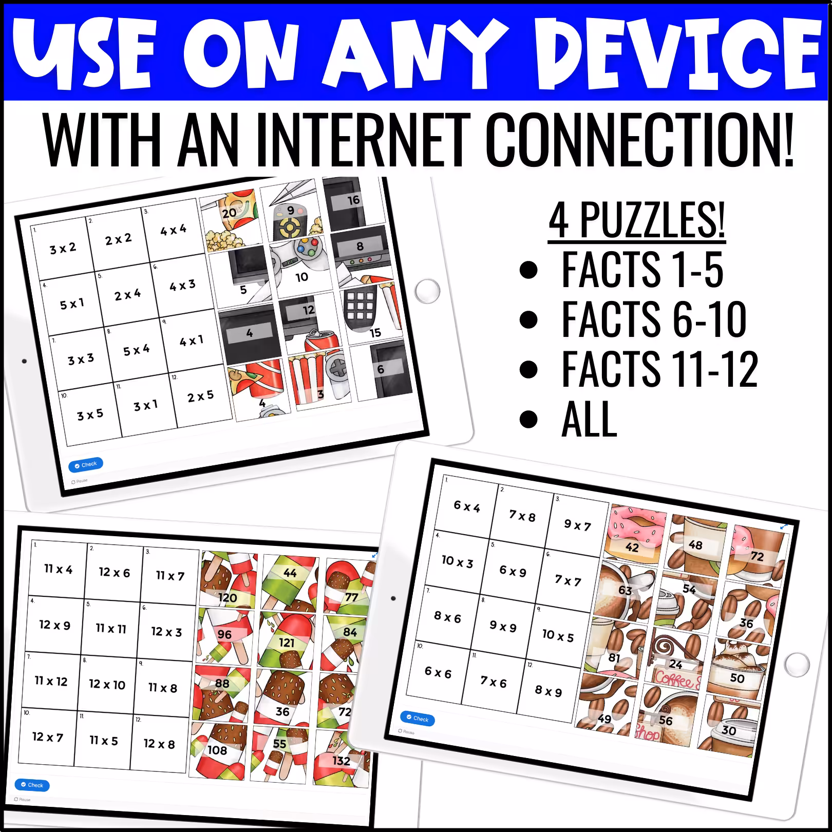 Multiplication Facts Digital Puzzles (2)
