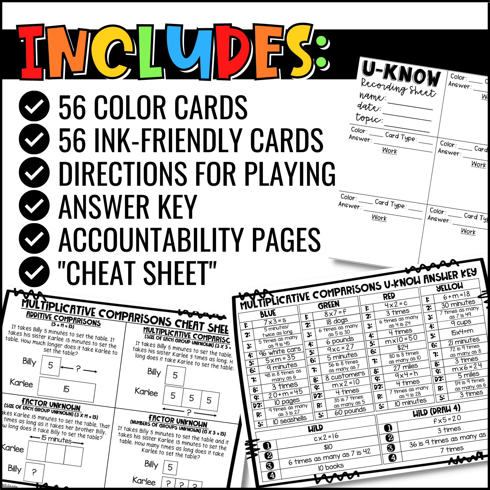 Multiplicative Comparisons U-Know Math Review Game (4)