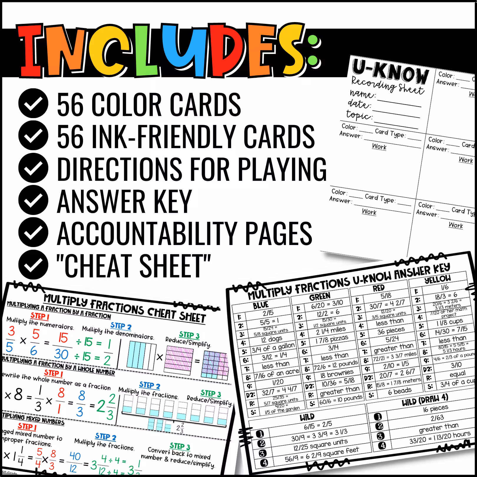 Multiplying Fractions U-Know Math Review Game (4)