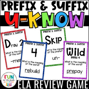 U-Know Prefix and Suffix Review Game