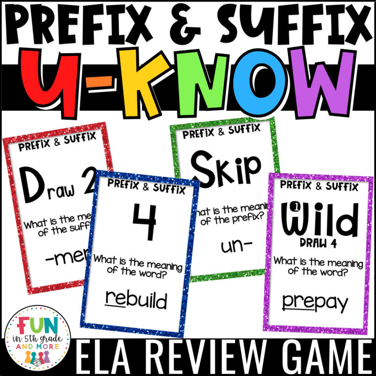 U-Know Prefix and Suffix Review Game