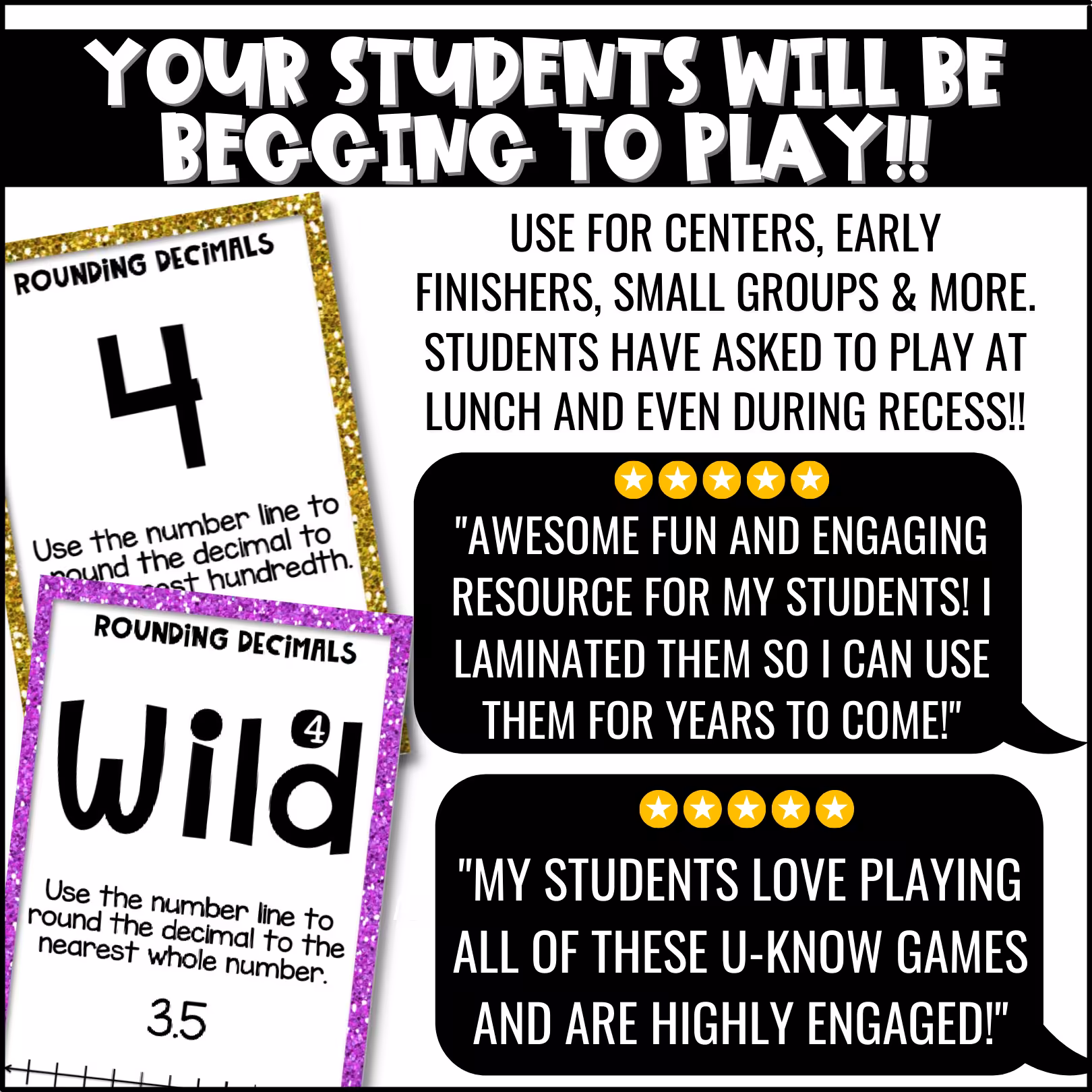 Rounding Decimals U-Know Math Review Game (5)