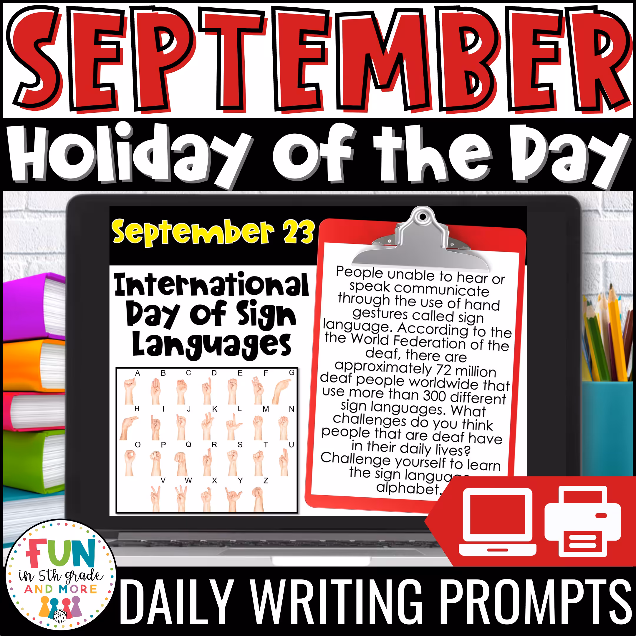 September Daily Writing Prompts Holiday of the Day