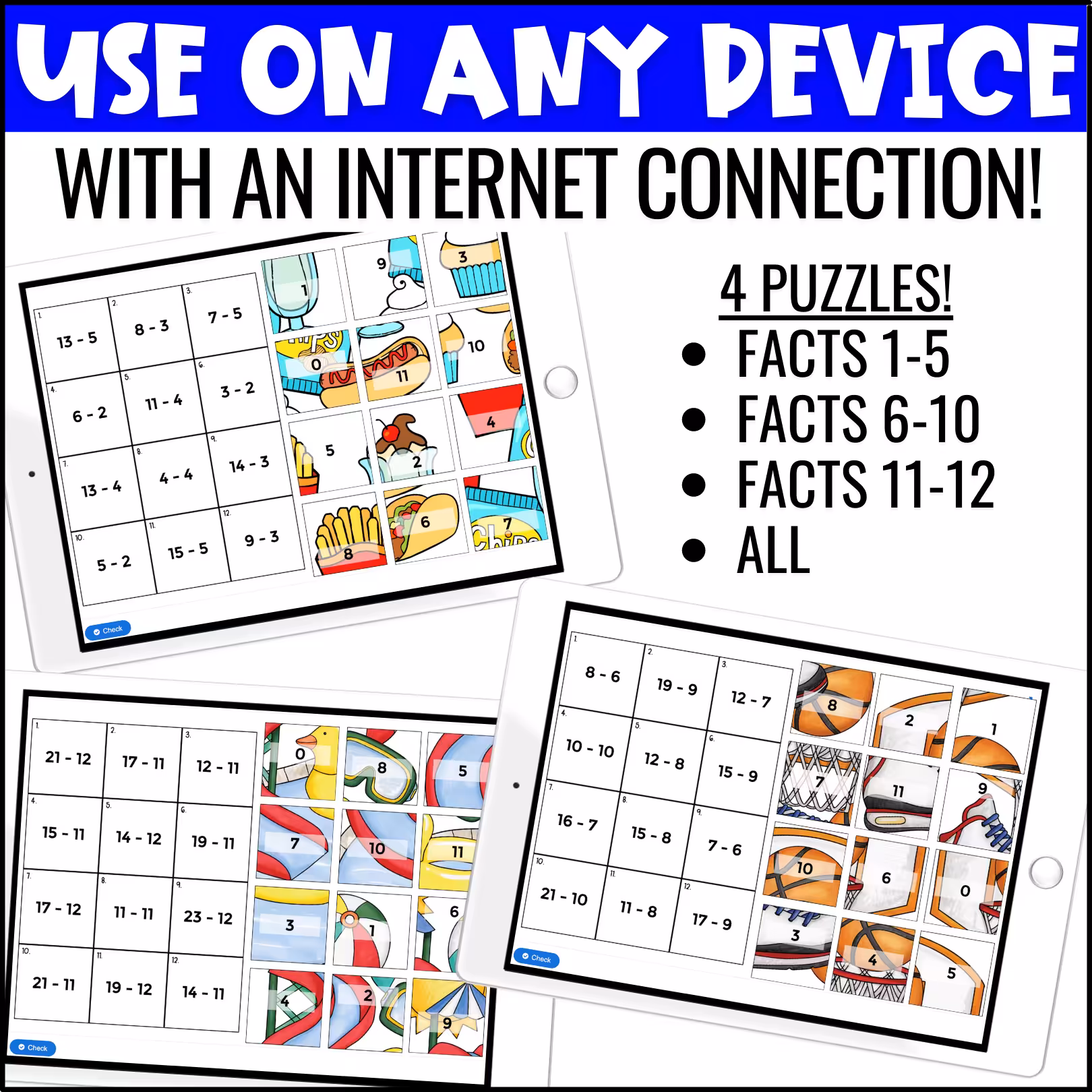 Subtraction Facts Digital Puzzles (2)