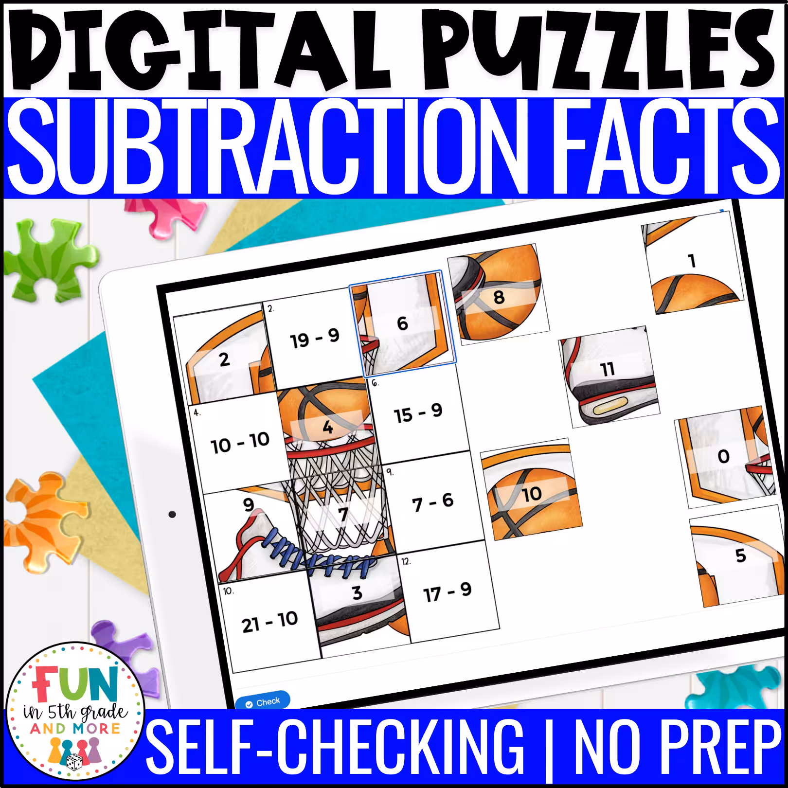 Subtraction Facts Math Puzzles