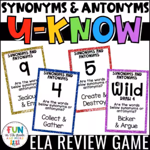 U-Know Synonyms and Antonyms Review Game