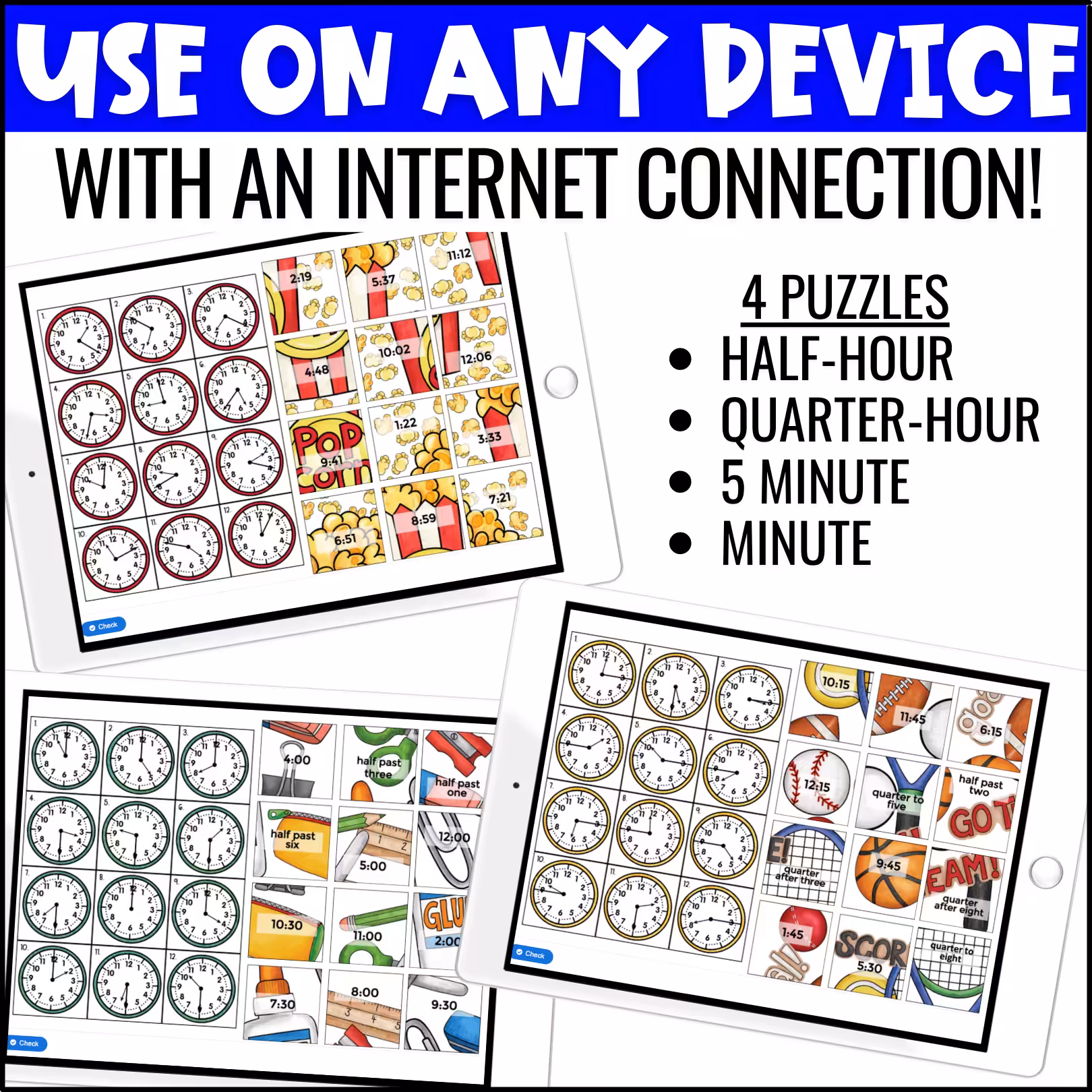 Telling Time Digital Puzzles (2)