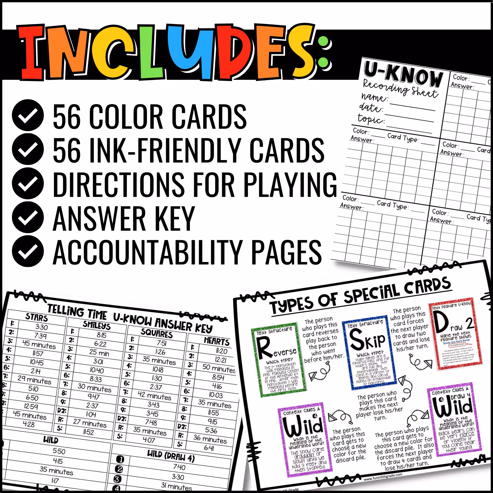 Telling Time U-Know Math Review Game (4)