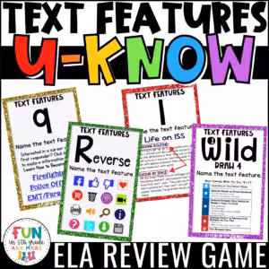 U-Know Nonfiction Text Features Review Game