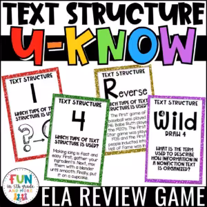 Nonfiction Text Structures Review Game - U-Know