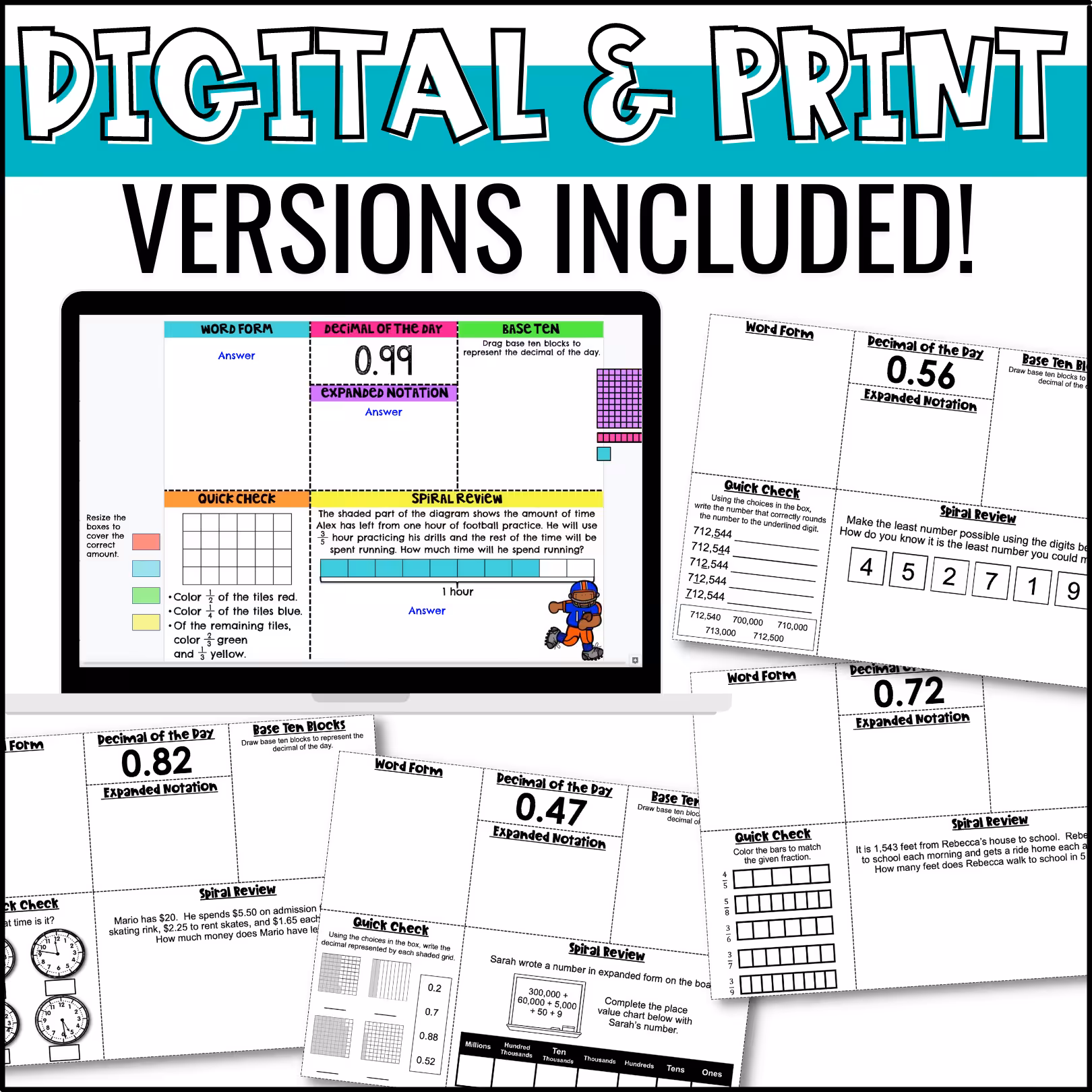 5th Grade Math Warm Ups Bundle (2)