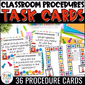Classroom Procedures Game Task Cards for Back to School