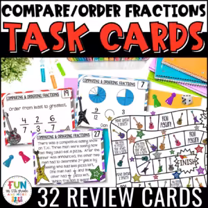 Compare and Order Fractions Task Cards & Math Game