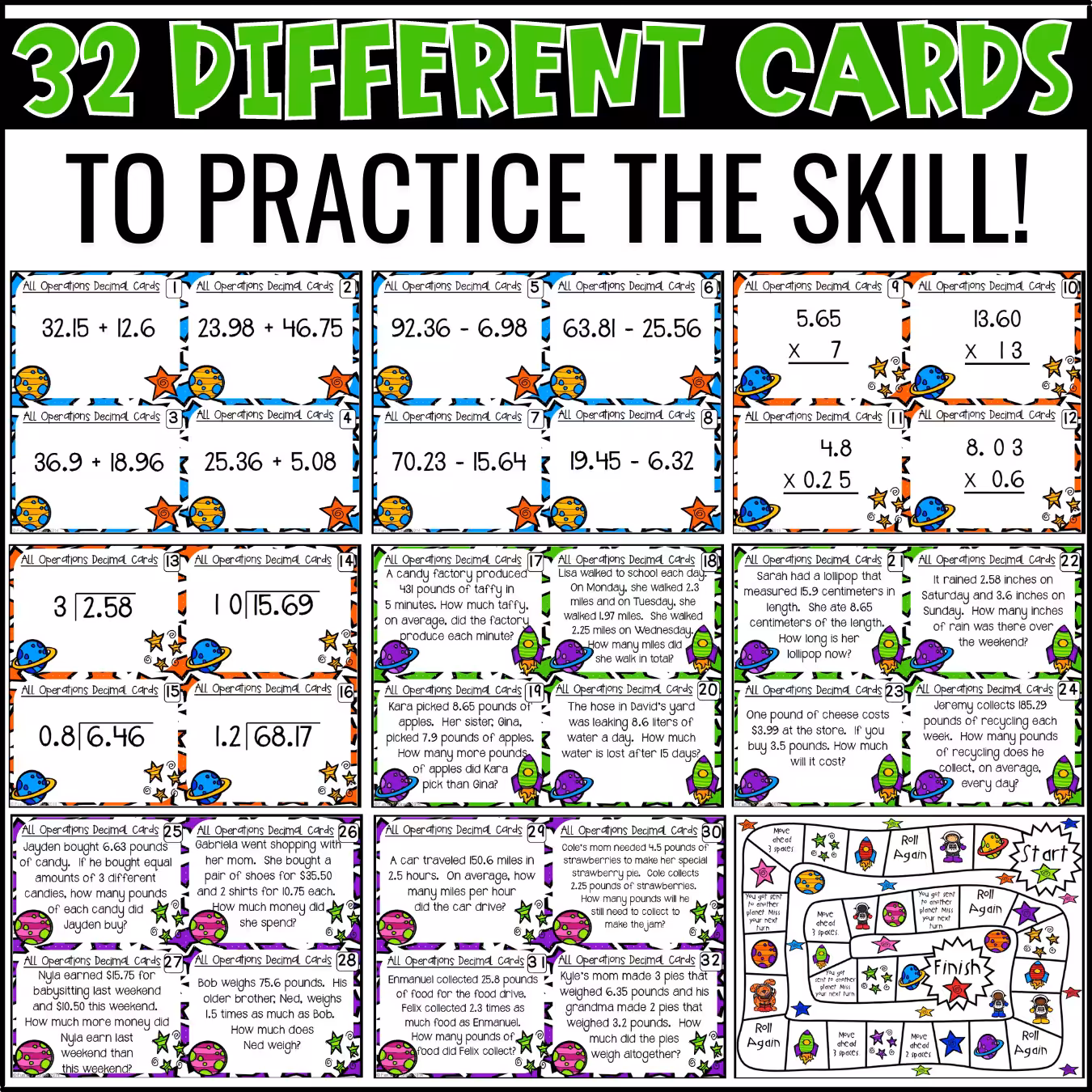 Decimals All Operations Task Cards (2)