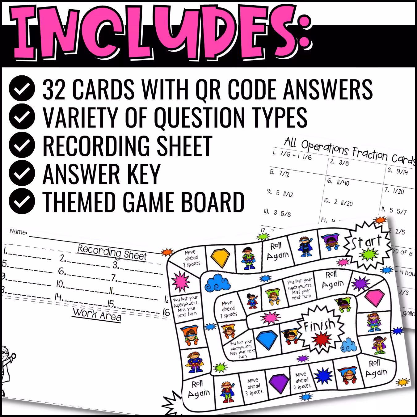 Fractions All Operations Task Cards with QR Codes (3)