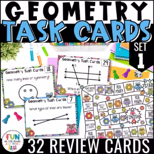 Geometry Task Cards & Game Math Review