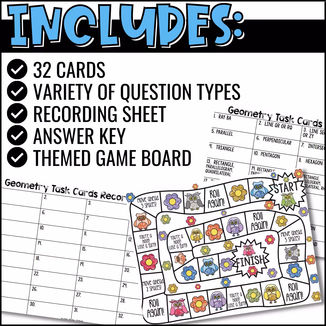 Geometry Task Cards Set 1 (3)