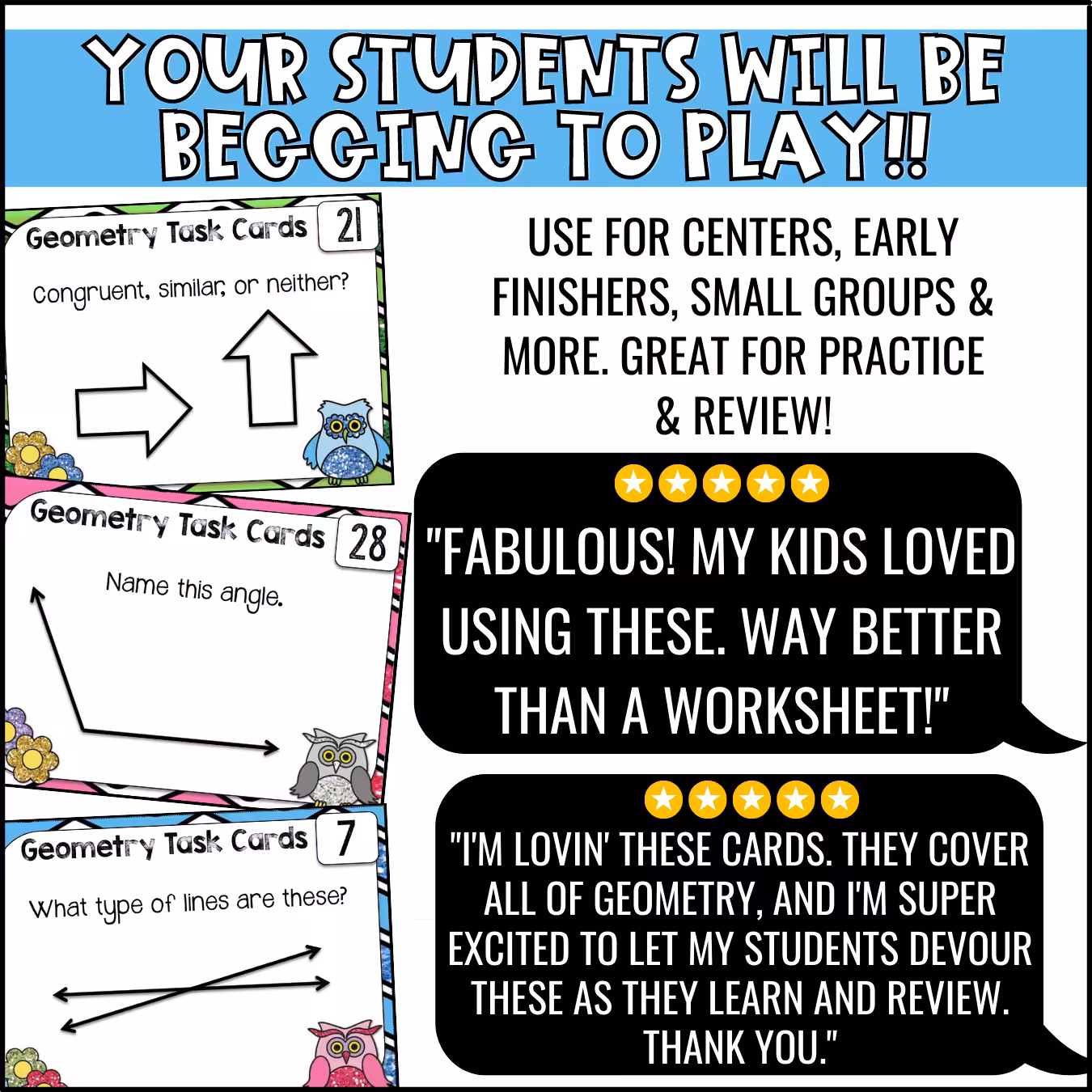 Geometry Task Cards Set 1 (4)