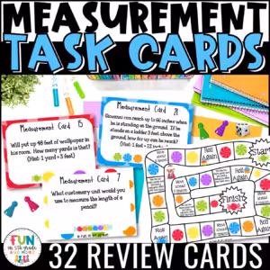 Measurement Task Cards & Game: Measurement Conversions Math Review