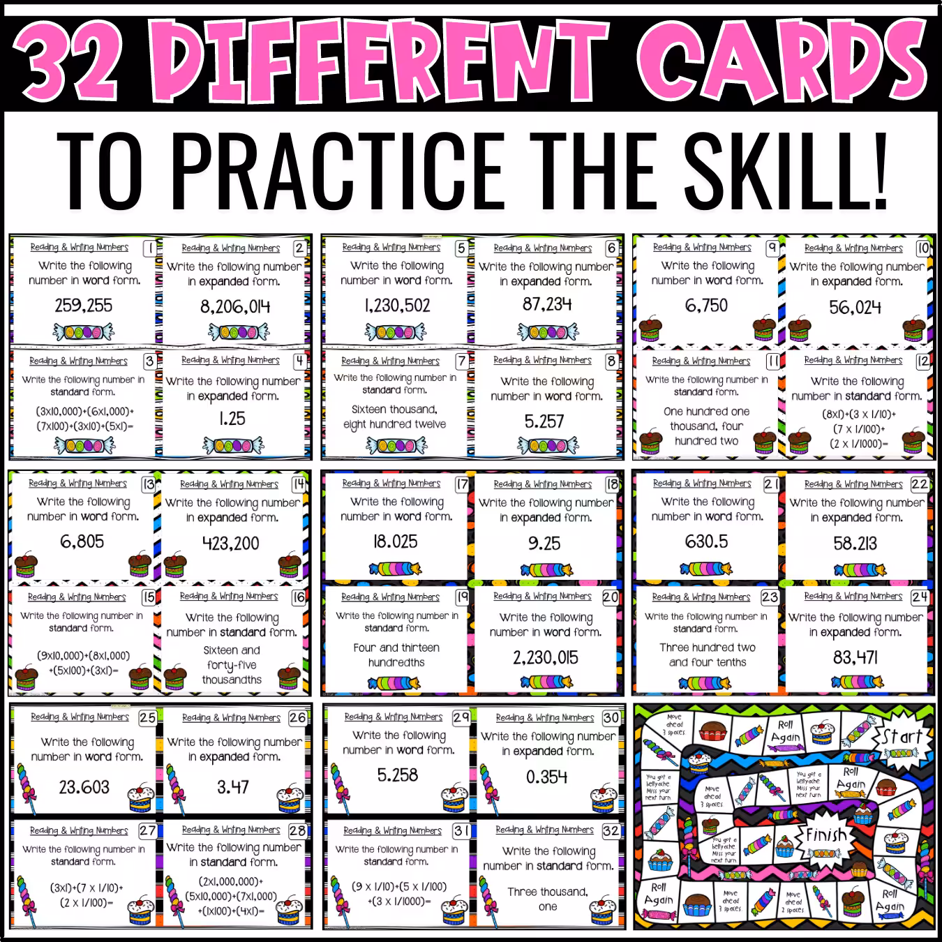 Reading and Writing Numbers Task Cards (2)