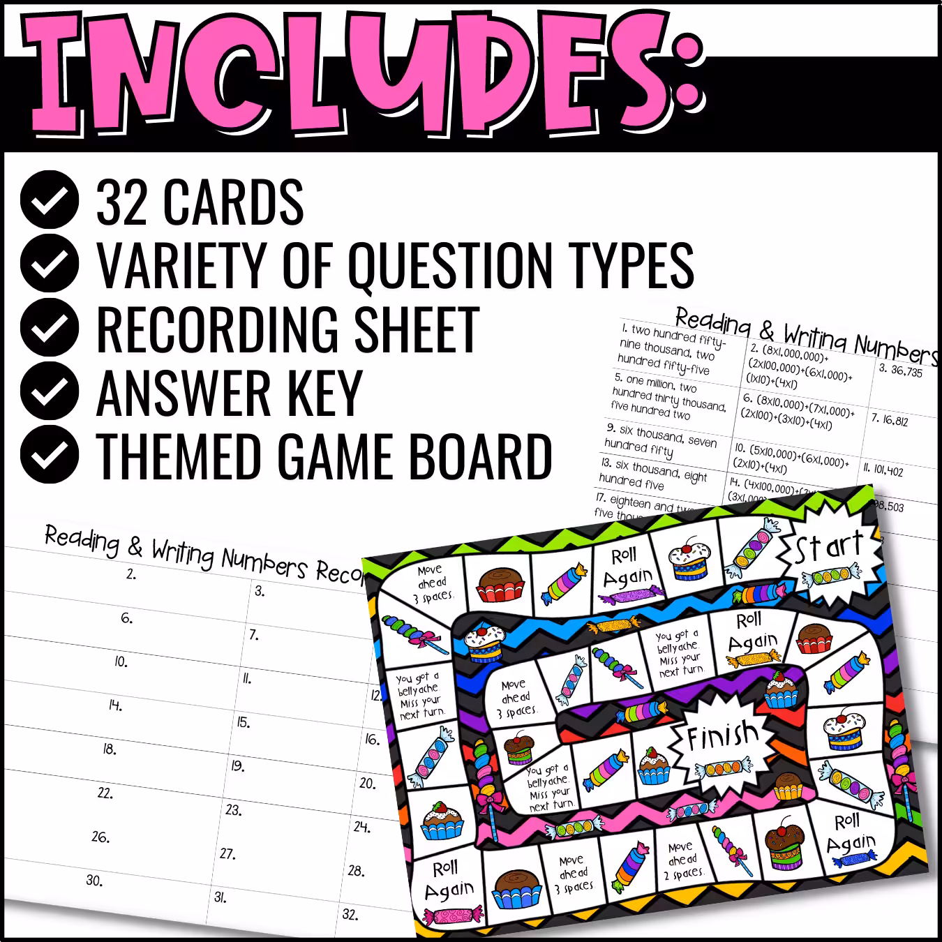 Reading and Writing Numbers Task Cards (3)