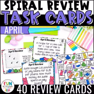 Math Spiral Review Task Cards for April {5th Grade}