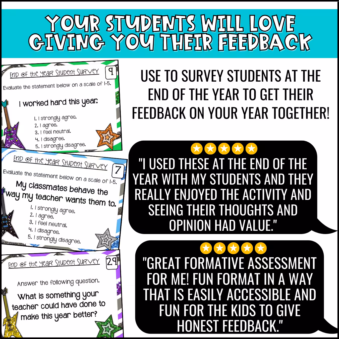 Student Survey Task Cards (4)