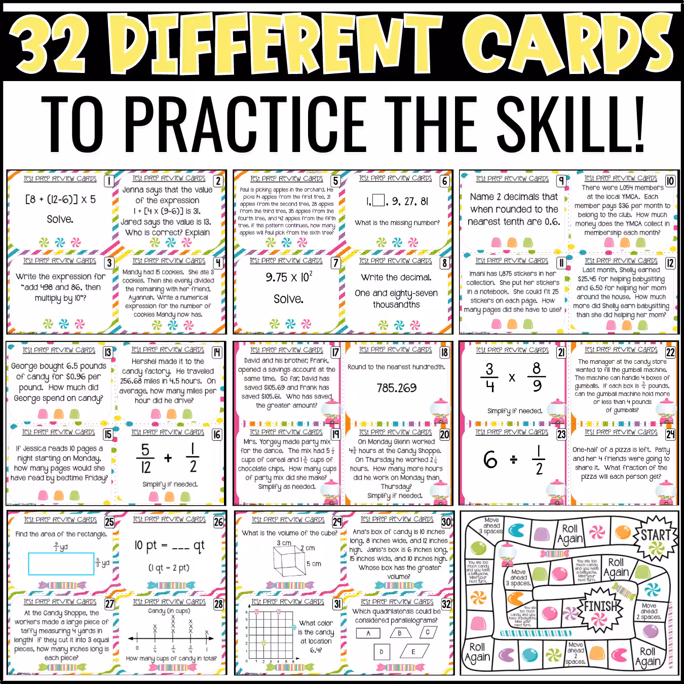 Test Prep Math Review Task Cards (2)