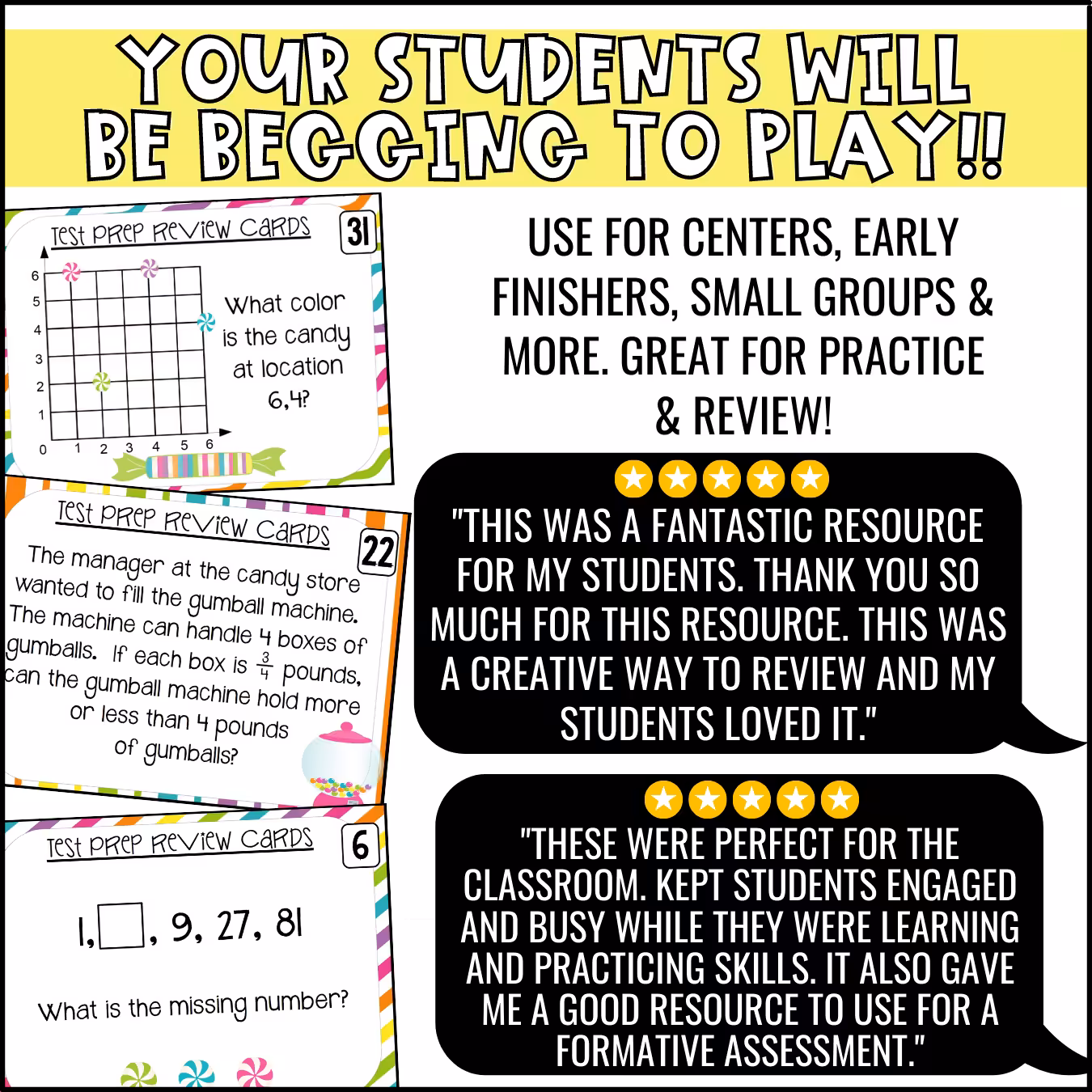 Test Prep Math Review Task Cards (4)