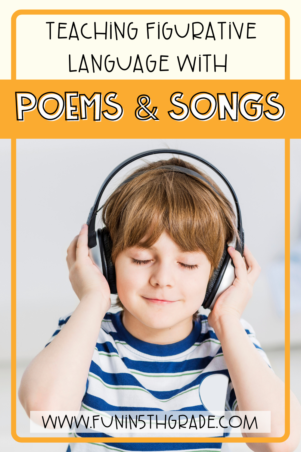 Teaching Figurative Language with Poems and Songs Pinterest Image