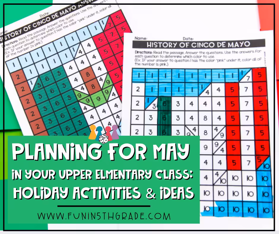 Planning for May in Your Upper Elementary Class (Facebook Post)