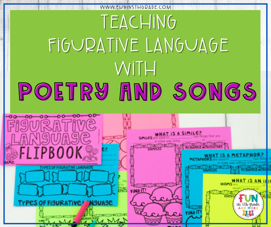 Teaching Figurative Language with Poems and Songs Facebook Image